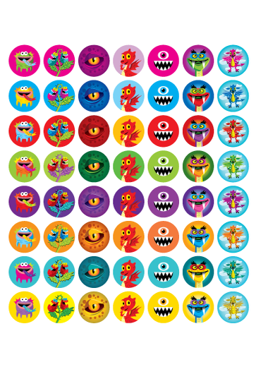 Monsters Mini Stickers - 280 Pack | General | Nursery, Reception ...